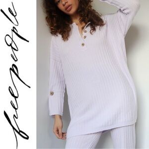 Intimately by Free People Ribbed Henley Tunic - Light Purple, Size Small